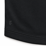 Load image into Gallery viewer, The Standard Crew in Black, tonal logo and hem detail