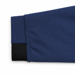 Load image into Gallery viewer, Close-up of the navy sleeve and black cuff accent on The Standard Crew