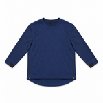 Load image into Gallery viewer, The Standard Crew in Navy, front view with black side zippers and cuff accents