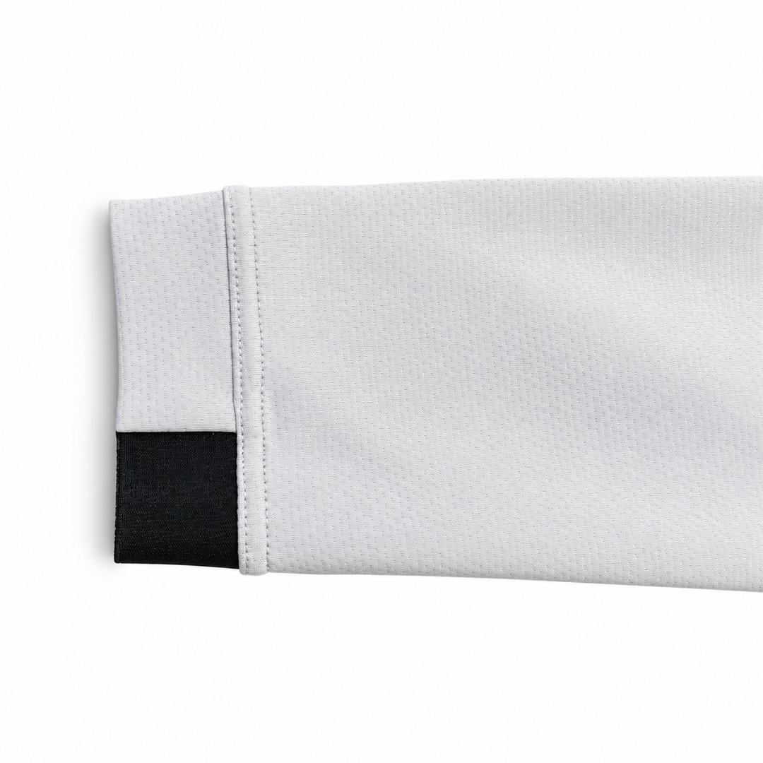 The Standard Crew in Silver, sleeve cuff detail